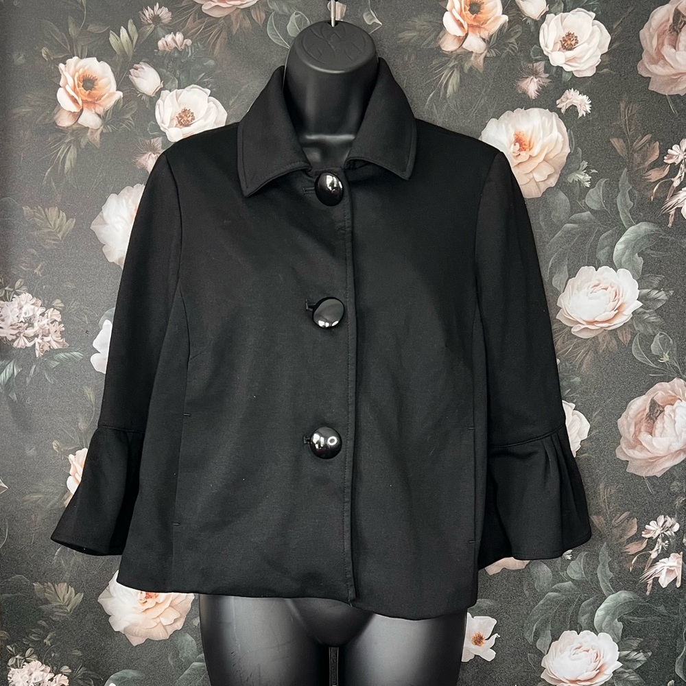 George Black Collared Jacket With Large Buttons - image 1